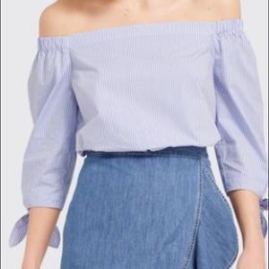 Draper James - Blue Stripe Lennox Off the Shoulder